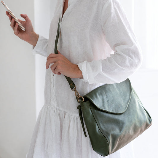 Singapore Army Leather Crossbody Bag