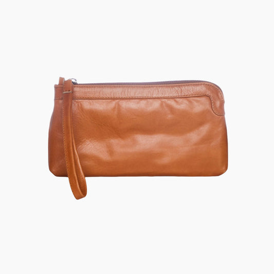 Berlin Caramel Leather Clutch Wallet - Sale