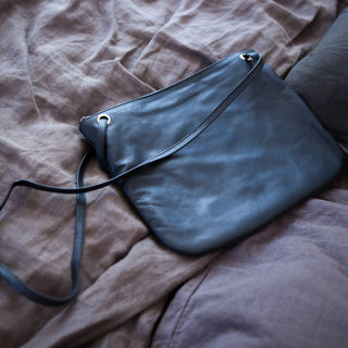 Florence French Navy Sheep Leather Crossbody