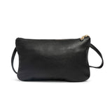 Mini Florence Pebbled Black Leather Crossbody Wallet