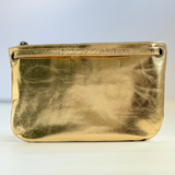 Mini Florence Gold Leather Crossbody Wallet