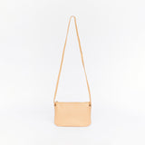 Mini Florence Latte Leather Crossbody Wallet