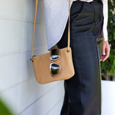 Mini Florence Nude Leather Crossbody Wallet