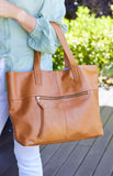 New York Caramel Leather Tote - Sale