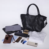 Paris Black Leather Tote Bag