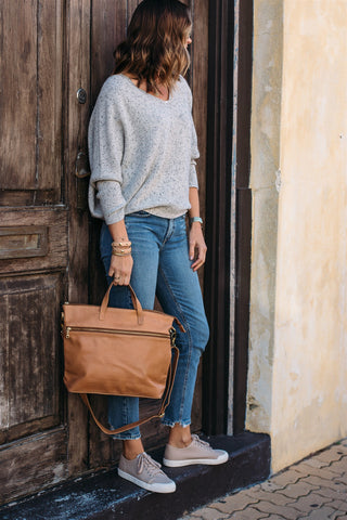 Rome Caramel Leather Tote - Sale