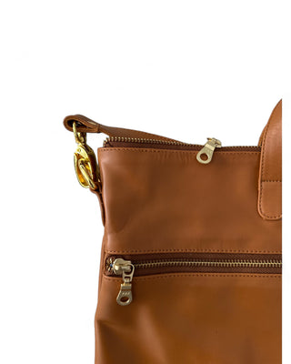 Rome Caramel Leather Tote - Sale