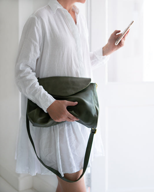 Singapore Army Leather Crossbody Bag