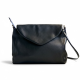 Singapore French Navy Leather Crossbody Bag