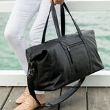 Sorrento Black Pebbled Leather Weekender