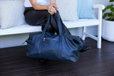 Sorrento French Navy Leather Weekender