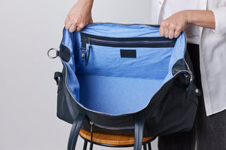 Sorrento French Navy Leather Weekender - Sale