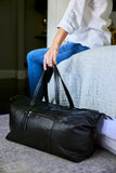 Sorrento Black Pebbled Leather Weekender