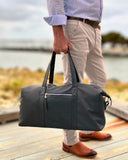Sorrento French Navy Leather Weekender