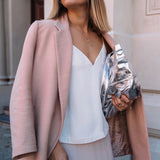 Paris Silver Leather Tote Bag