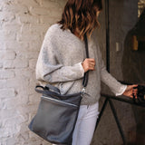 Rome Grey Leather Tote Bag