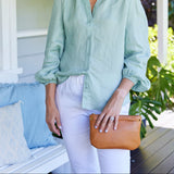 Mini Florence Caramel Leather Crossbody Wallet