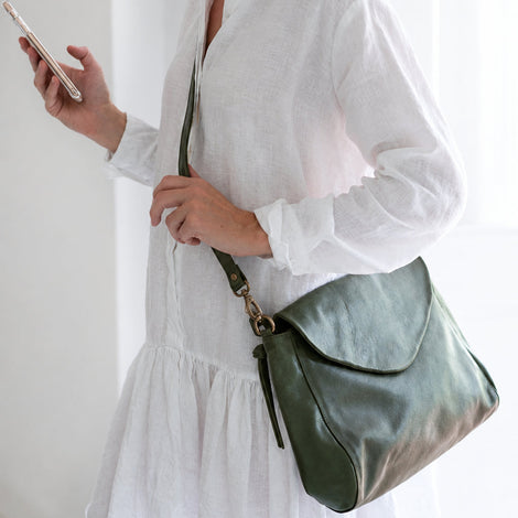 Singapore Army Leather Crossbody Bag
