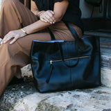 New York Black Leather Tote Bag