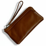 Close up of Berlin wallet in rich choclate brown
