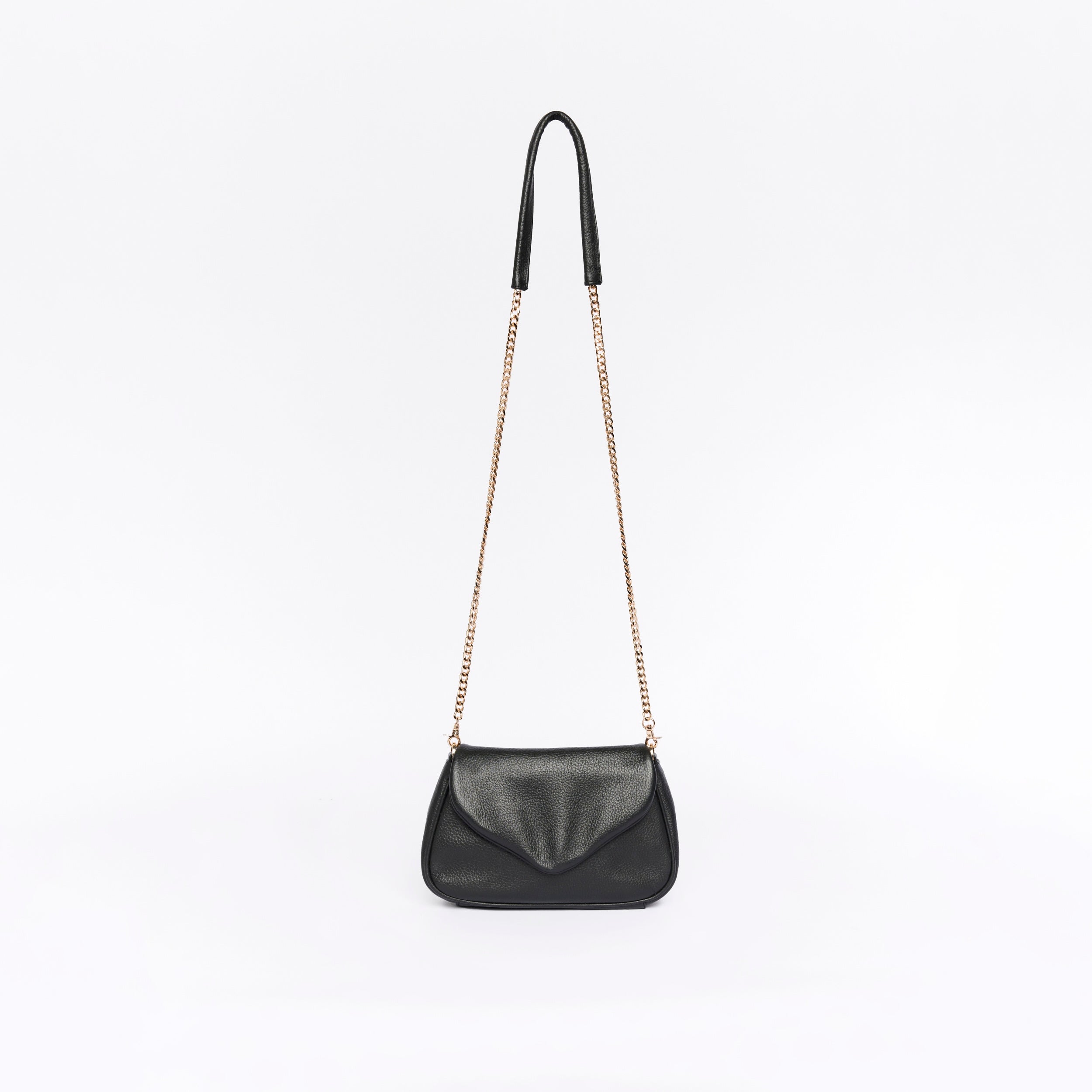 Coco Pebbled Black Crossbody Clutch