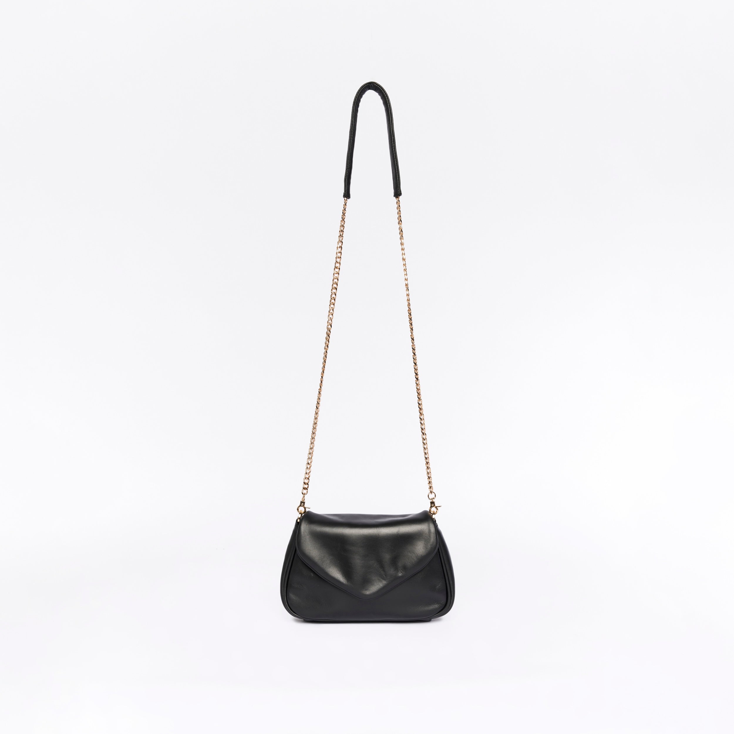 Coco Smooth Black Crossbody Clutch