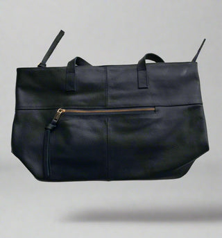 Toronto French Navy / Gold Leather Tote - Sale