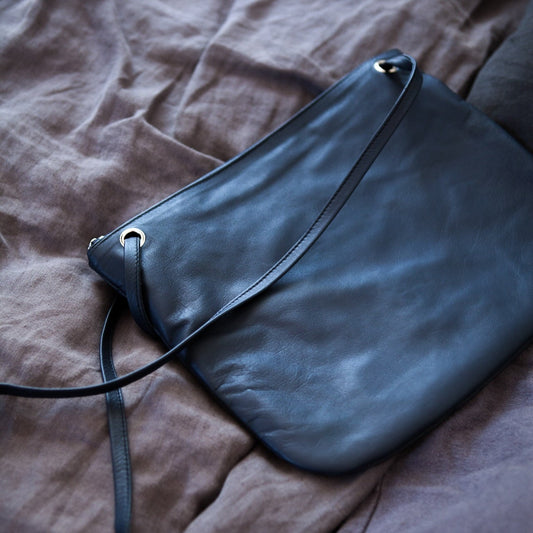 Florence French Navy Sheep Leather Crossbody