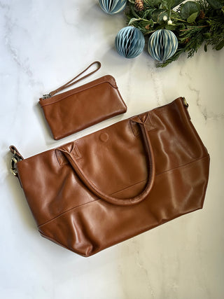 Paris Chocolate Leather Tote