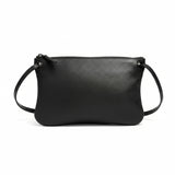 Mini Florence Pebbled Black Leather Crossbody Wallet