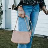 Mini Florence Blush Leather Crossbody Wallet
