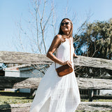 Mini Florence Cocoa Leather Crossbody Wallet