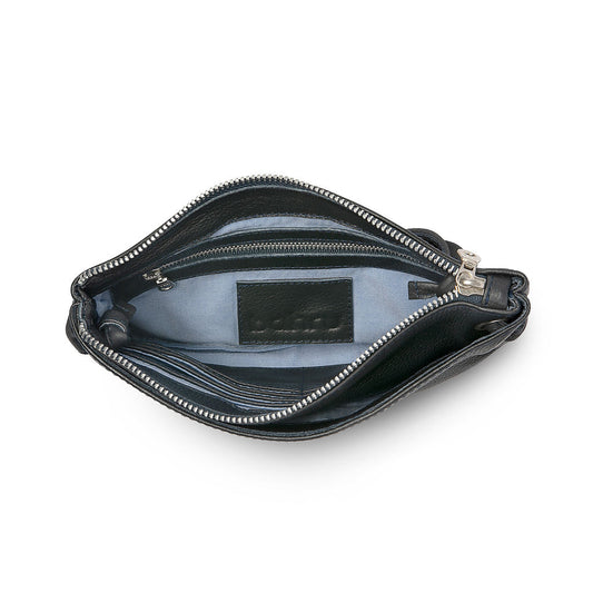 Mini Florence French Navy Leather Crossbody Wallet