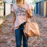 Paris Blush Leather Tote Bag