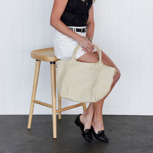 Paris Linen Leather Tote Bag