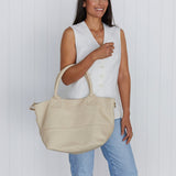 Paris Linen Leather Tote Bag