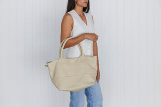 Paris Linen Leather Tote Bag