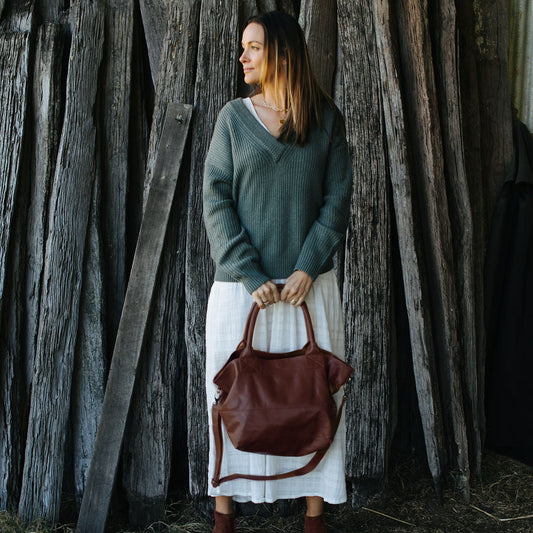 Paris Cocoa Leather Tote
