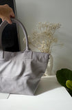 Paris Dove Grey Leather Tote Bag