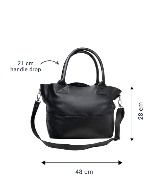 Paris Dove Grey Leather Tote Bag