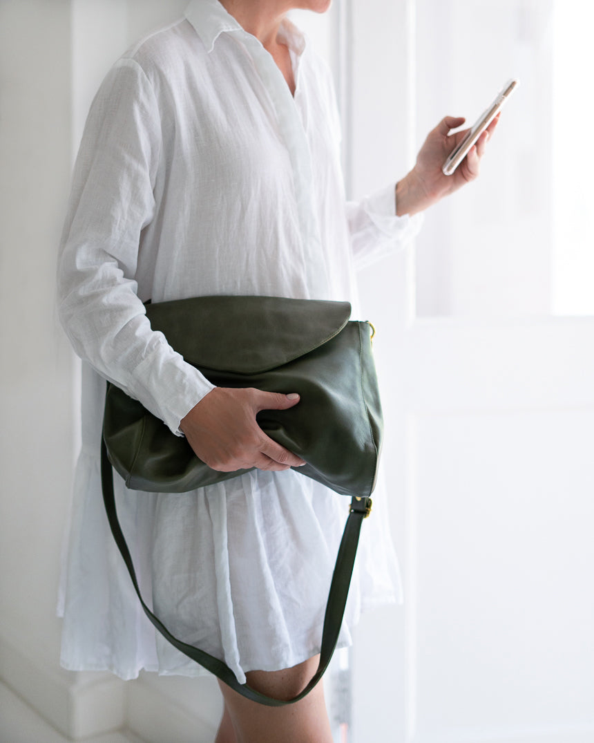 Singapore Army Leather Crossbody Bag