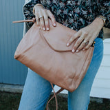 Singapore Blush Leather Crossbody Bag