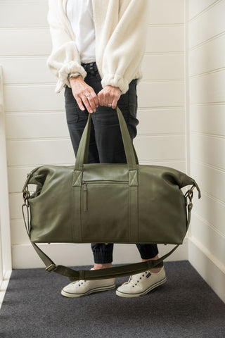 Sorrento Leather Weekender - Army