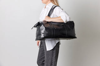 Sorrento Black Smooth Leather Weekender