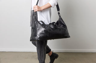 Sorrento Black Smooth Leather Weekender