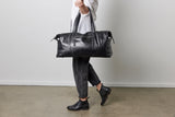 Sorrento Black Smooth Leather Weekender - Sale
