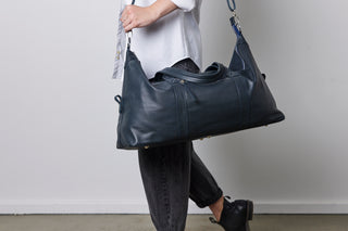 Sorrento Leather Weekender - French Navy