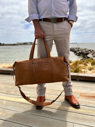 Sorrento Leather Weekender - Cognac