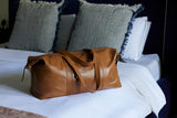 Sorrento Cognac Leather Weekender