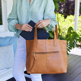 New York Caramel Leather Tote - Sale